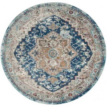 Safavieh Aria Round Area Rug; Blue & Beige - 6 ft.-5 in. x 6 ft.-5 in. ARA119B-6R